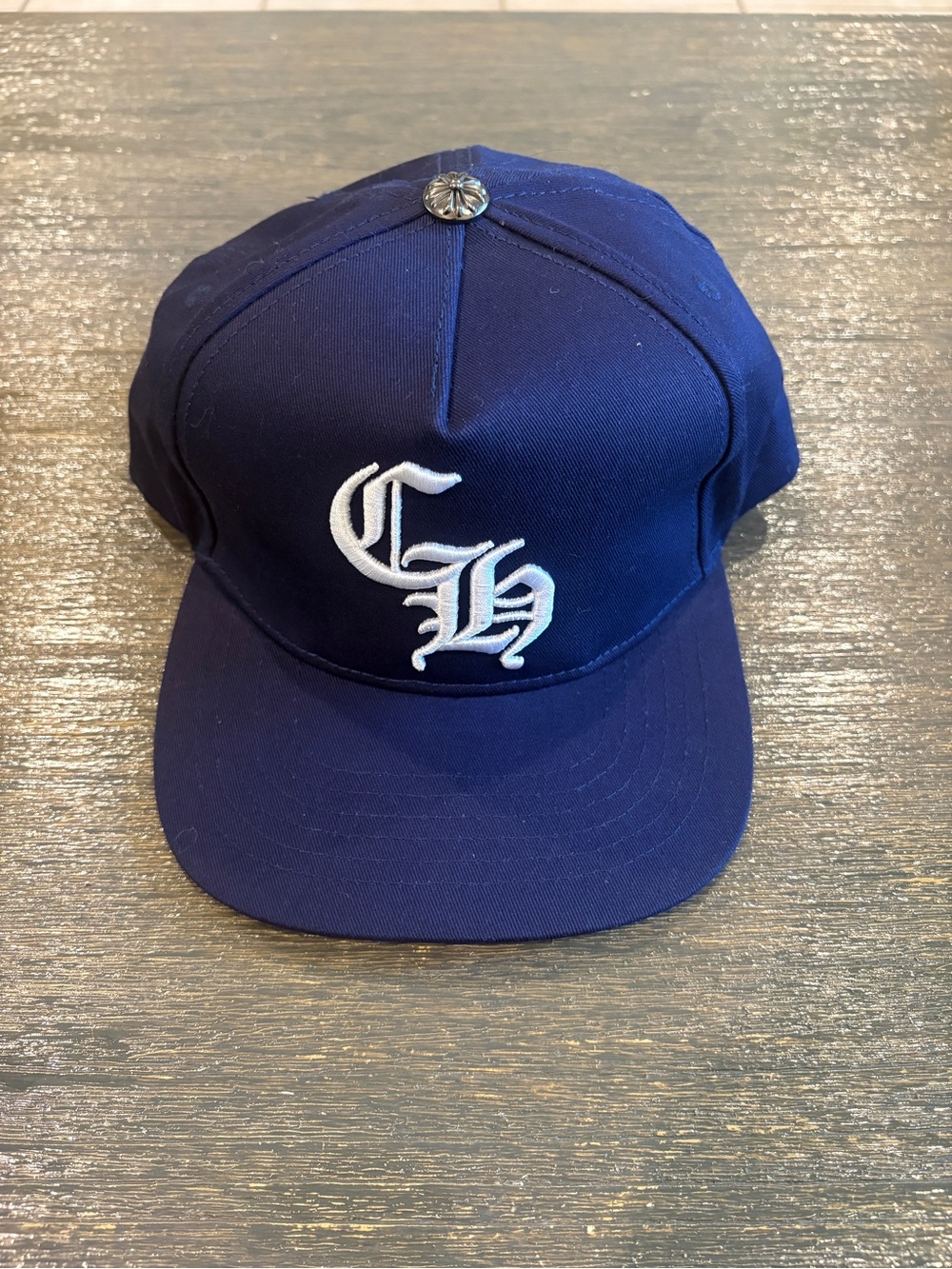 Navy blue chrome hearts hat